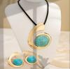 New, fashionable exaggerated spiral snail personalized design pendant necklace stud earrings necklace set