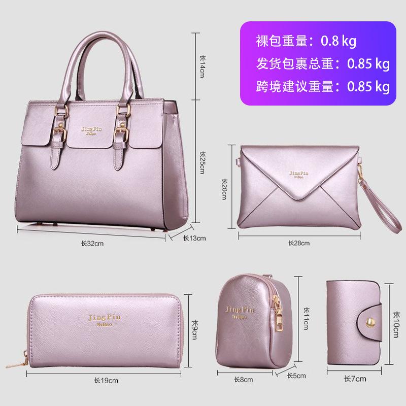 Neue Damenhandtasche trendiges Zahnstochermuster Schulter fünfteiliges Set Mutter-und-Kind-Tasche