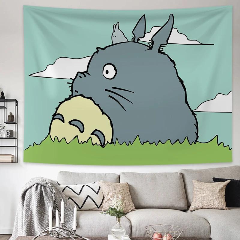 VIKAMA Totoro Tapestry Studio Ghibli Bedroom Wall Hanging Cozy Home Accent Adorable Dorm Gift Cute Living Room Artwork