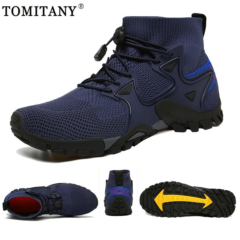 Summer New Outdoor Men Mesh Hiking Boots Breathable Light Cool Women Hiking Sneakers Fishing Shoes Trekking Walking Boot Size 48