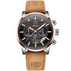 Binyan Men's Multifunction Quartz Watch - Fashion Leather with Calendar 5104