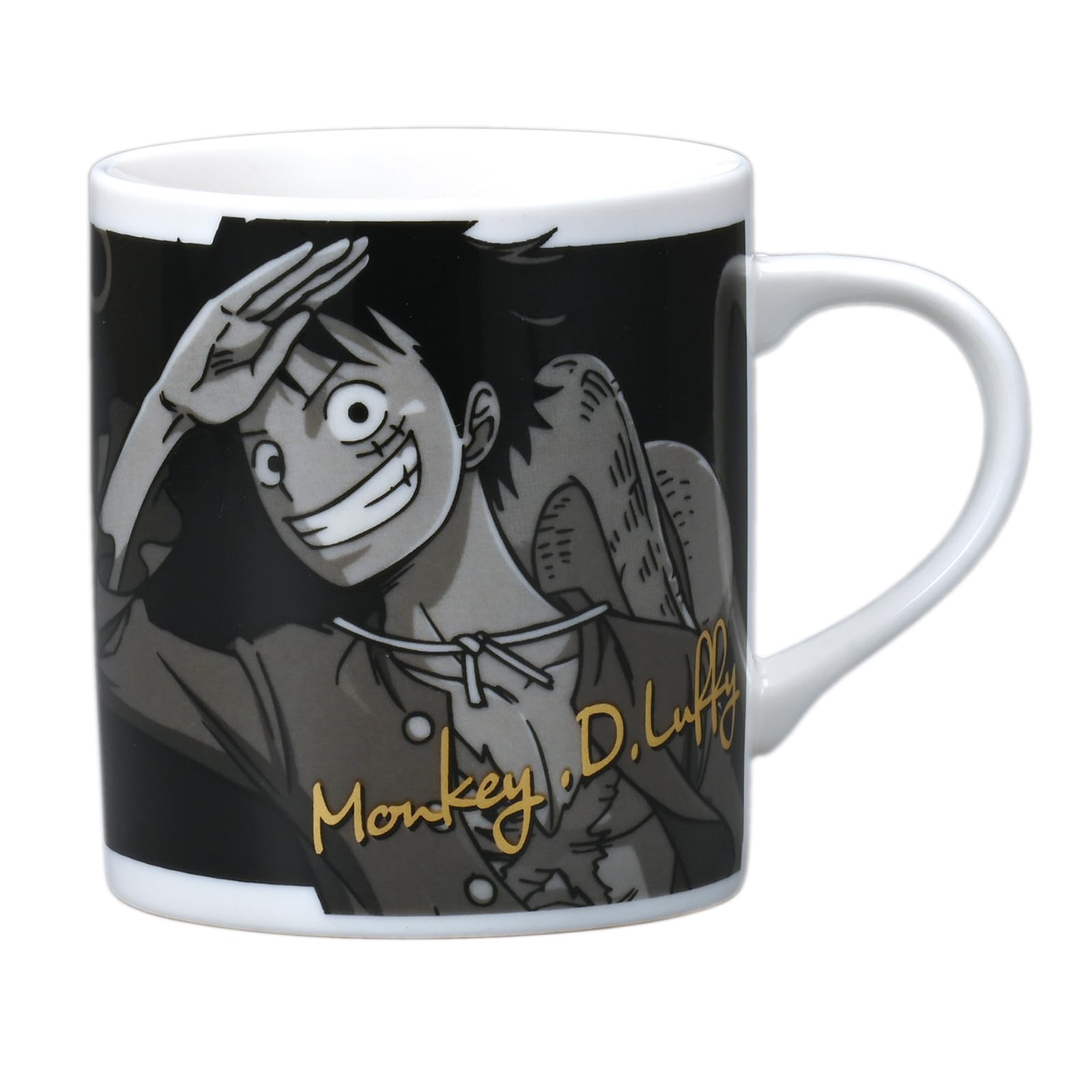 

One Piece Luffy Straw Hat Pirates Monochrome Microwave and Dishwasher Made in Item 124150 Mug, Approx. 300ml, Safe, Japan, No. чорний