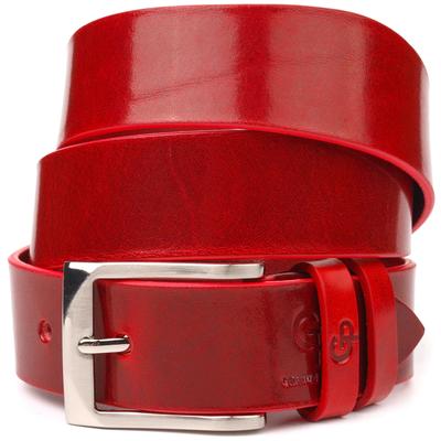 Stylischer Damengürtel für Jeans aus echtem Leder GRANDE PELLE Ledergürtel 21454 Rot
