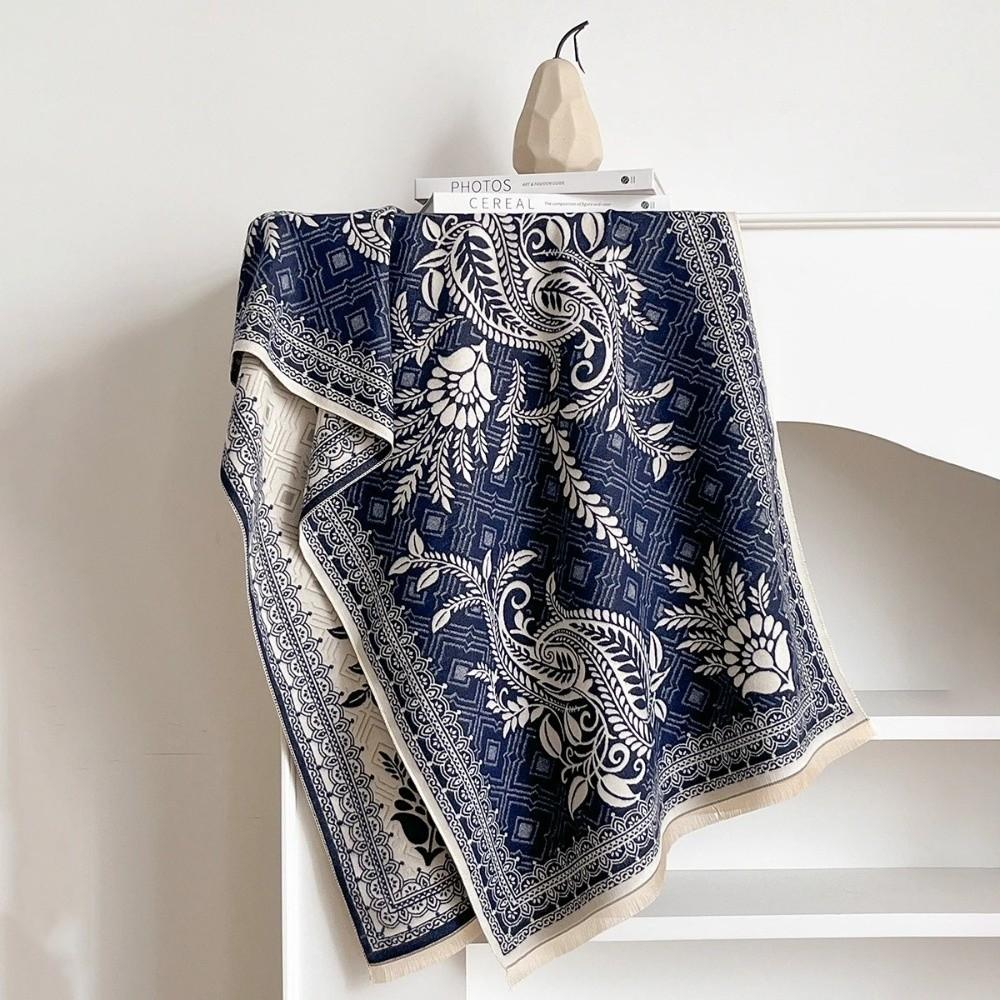 Cozy Versatile Imitation Cashmere Scarf Windproof Luxury Poncho Scarves Thick Elegant Female Shawl Winter Season