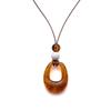 Retro Ethnic Style Ring Resin Hollow Pendant Necklace, Simple Irregular High-End Long Sweater Chain