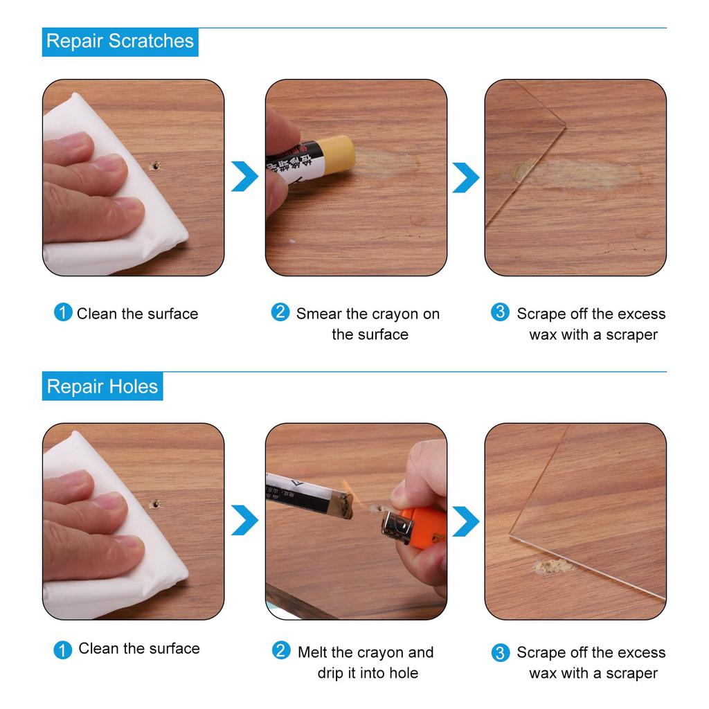 PATIKIL Furniture Repair Wax Wood Filler Sticks for Crayons, 12-Pack, Scratches, Holes, Tables, etc.
