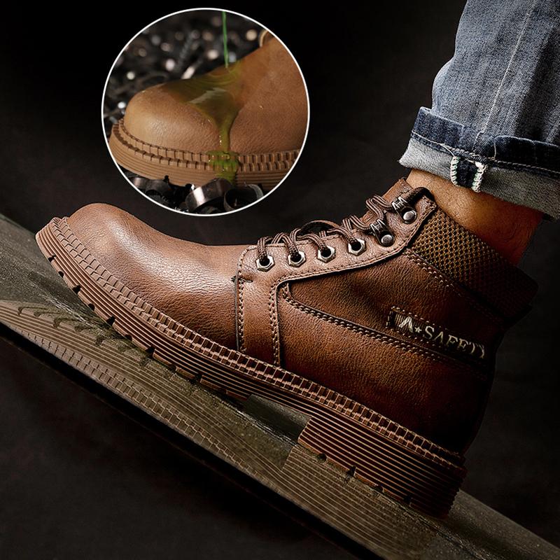 Waterproof Safety Shoes Steel Toe Safety Sneakers Anti-Smash Breathable All-Season Casual Hiking Footwear for Exploitation site
