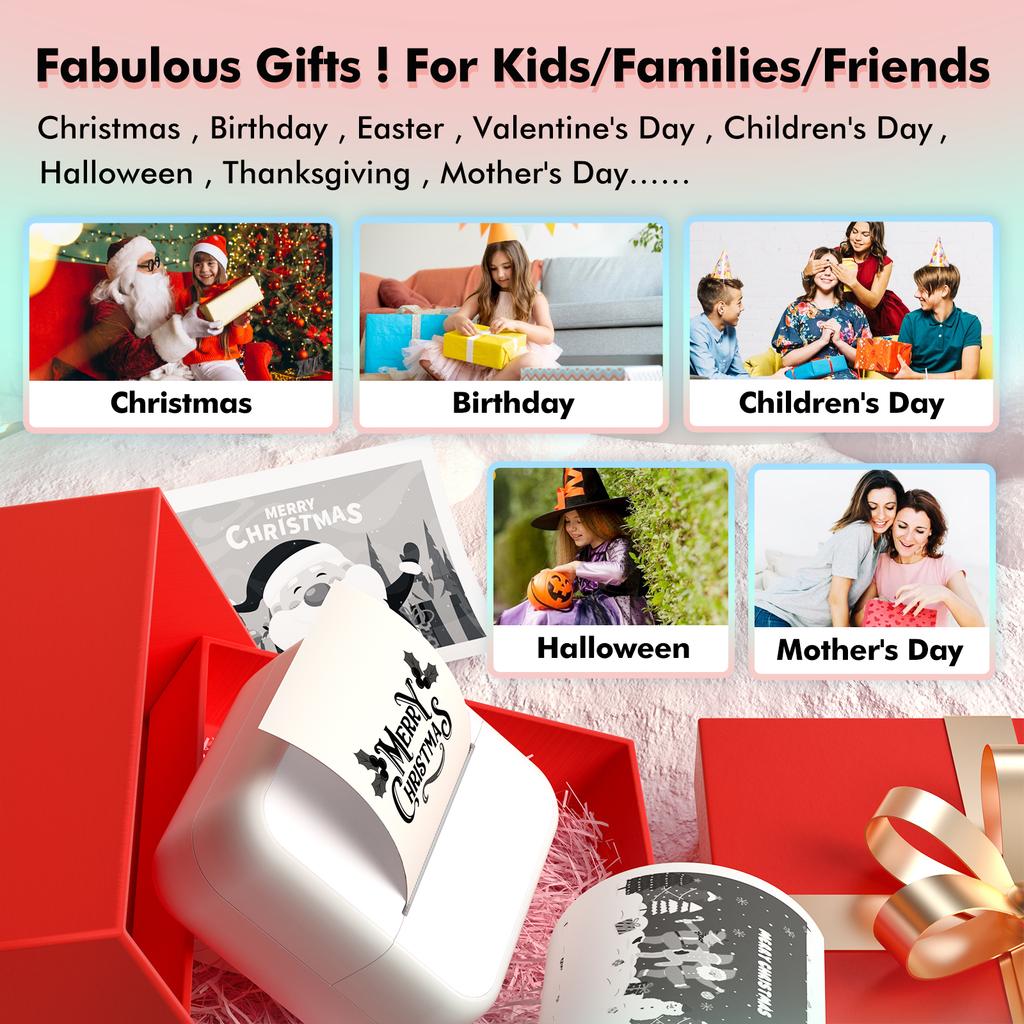 Mini taskuprinter Kaasaskantav termofotode kiirprintimine etikettide valmistaja masin BT Wireless Connect