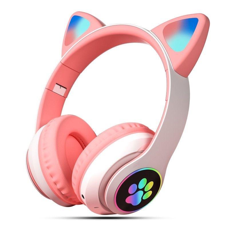Cat Ear Luminous Headset STN-28 Girls' Cute E-sports Game Wireless Headset Bluetooth Headset