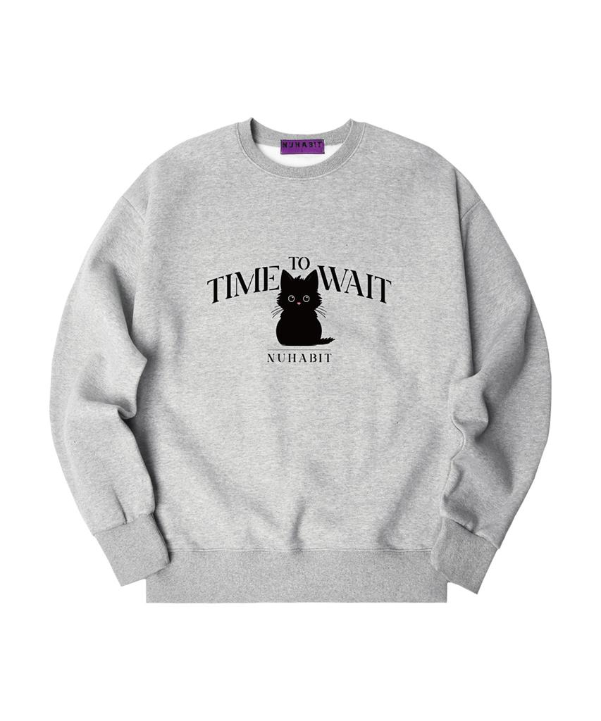NUHABIT N/H Time To Wait Oversized Fleece-Lined Sweatshirt_Gray (Gom4-3Nh1188)