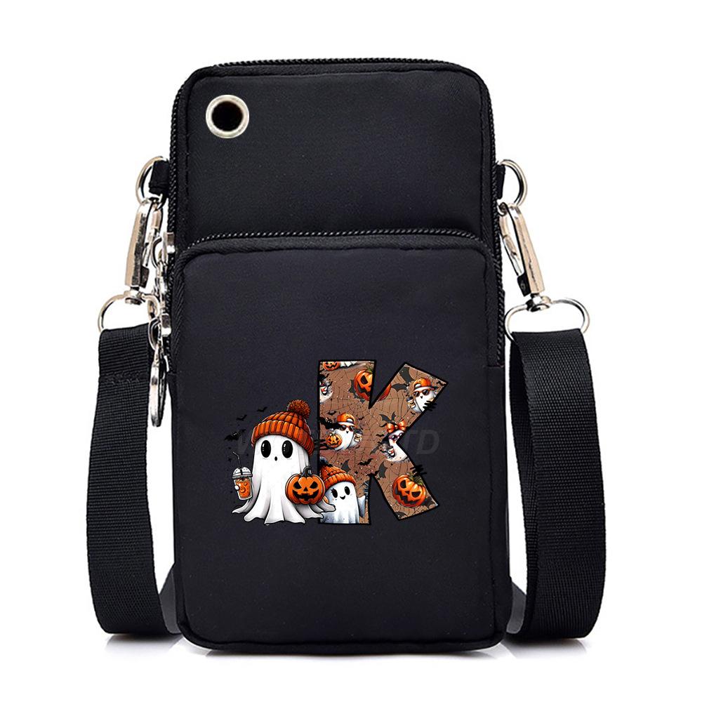 Halloween cute little ghost 26 letter messenger bag multi-function go out portable mobile phone bag