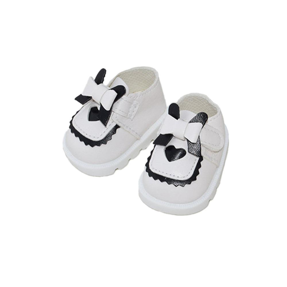

PU Leather Mini Doll Leather Boots 5CM Butterfly Princess Shoes 20cm Cotton Doll Shoe Kids Gifts белый