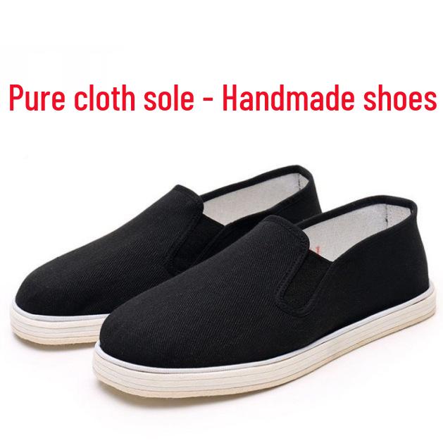 Handmade Old Beijing Rubber Sole Cloth Shoes with Breathable, Wear-Resistant Thousand-Layer Tire Soles