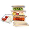 High Quality Borosilicate Bento Container Storage Lunch Box With Bamboo Lids