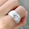 Men's Rotatable 999 Sterling Silver Ring with Four Divine Beasts - Ethnic Style