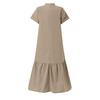 Spring/Summer 2025 Fresh Sweet V-Neck Loose Short Sleeve Fishtail A-Line Dress