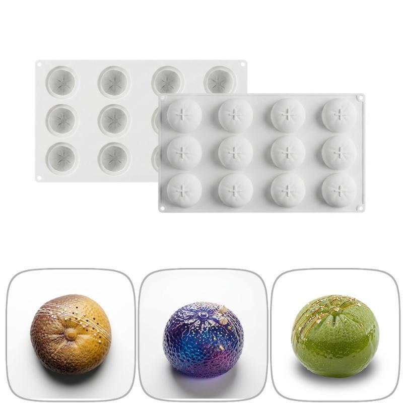 12 Cavity Tangerine Silicone Molds For Baking Mousse 3D Fruit Cake Chocolate Mold Diy Baking Cake Mould Kitchen Accessories