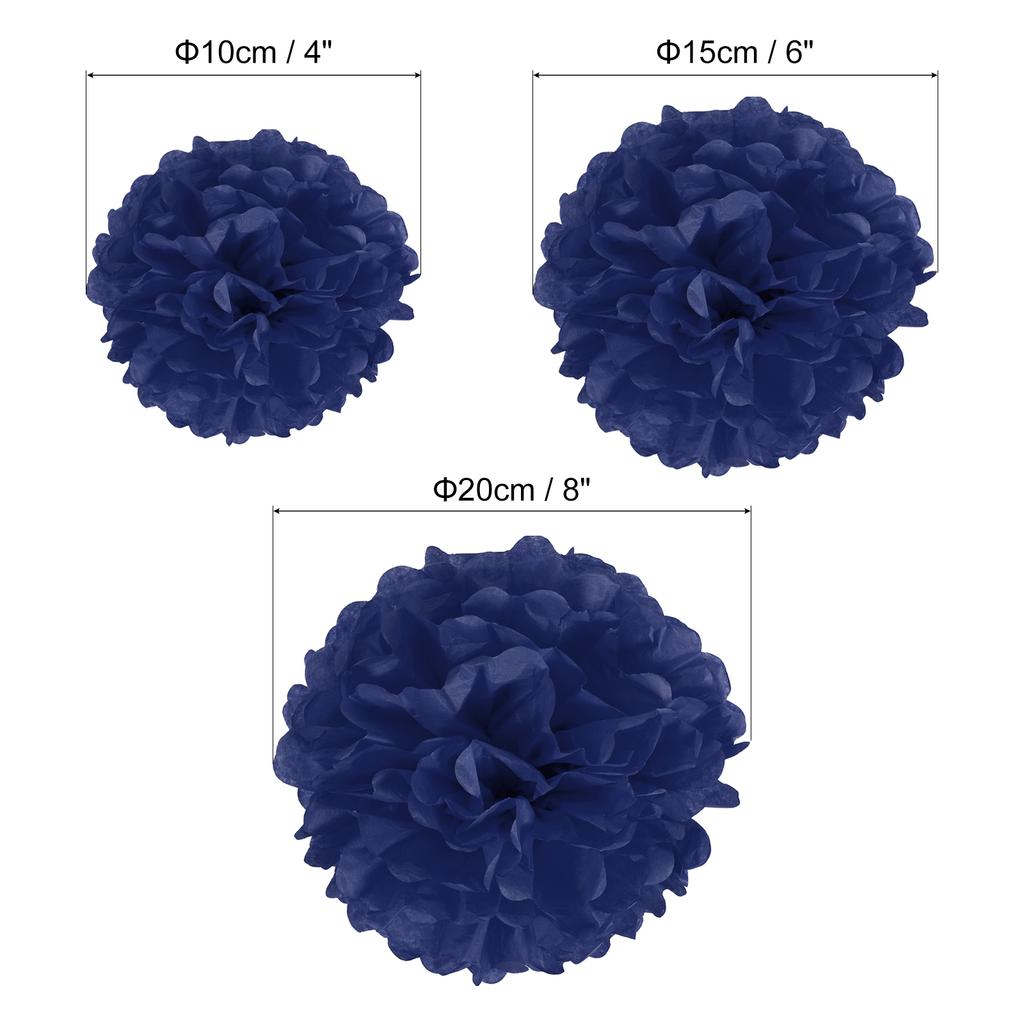 4"/6"/8" Tissue Pom Poms Flowers, 12 Pack Paper Flower Ball for Wedding Bridal Shower Birthday Bachelorette Party