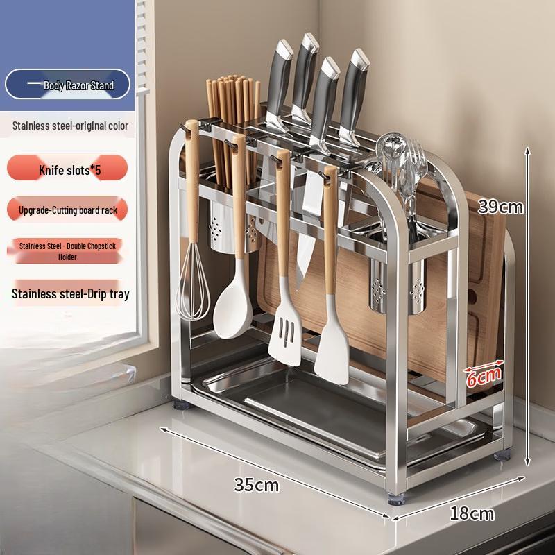 LETSFIND 316 Stainless Steel Kitchen Knife & Utensil Holder