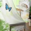 Tropical Blue Butterfly Bamboo Lily Reflection Water Sheer Curtains Living Room Tulle Window Curtain Bedroom Kitchen Drapes