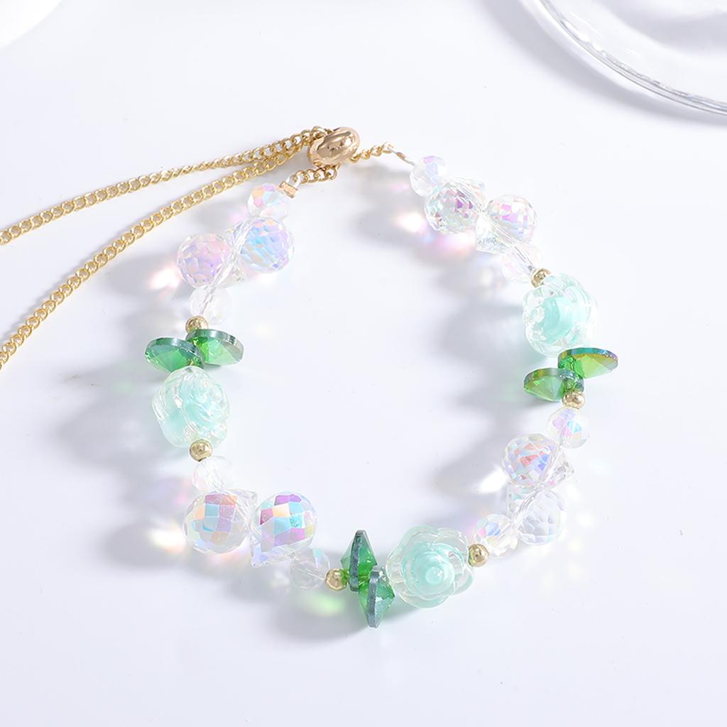 Spring candy bracelet women's light luxury exquisite pull adjustment crystal bracelet Mori design holiday style jewelry