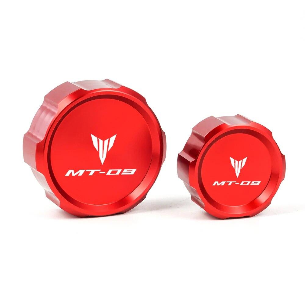 For Yamaha MT09 MT-09 SP TRACER 9/GT CNC Aluminum Front Rear Brake Fluid Reservoir Cap Cover With LOGO