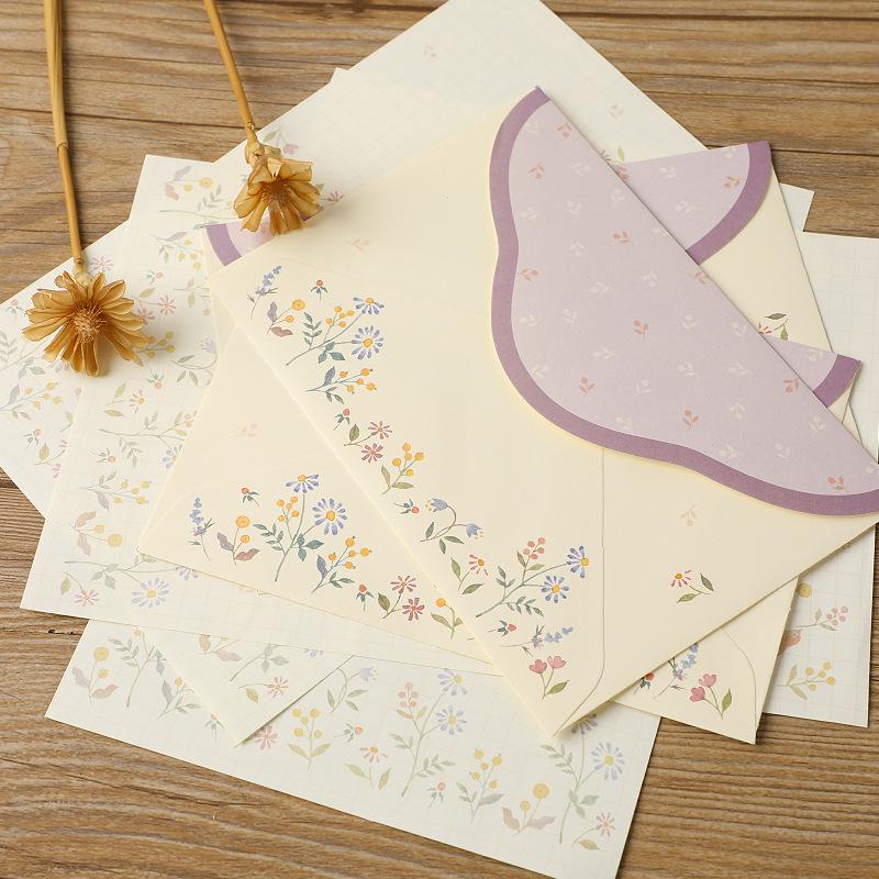 Japanese Style A5 Letter Paper & Cute Cartoon Cat Envelopes Set