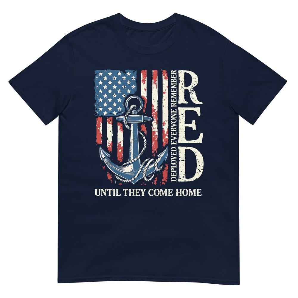 Red Friday Military Support Patriotic Anchor Design Tshirt S