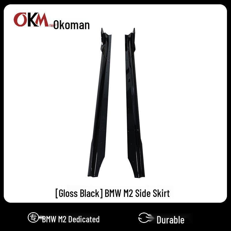 

Fits 2022-2025 BMW M2 G87: Black Warrior Body Kit, Side Skirt Modification, Bumper Skirt, and Impact Protection. Gloss Black