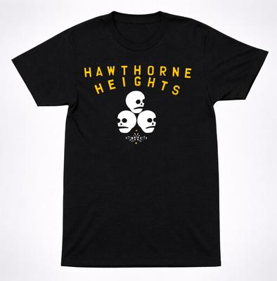 Hawthorne Heights Retro Skulls Skull Flower T Shirt Emo Post Hardcore Band Tee