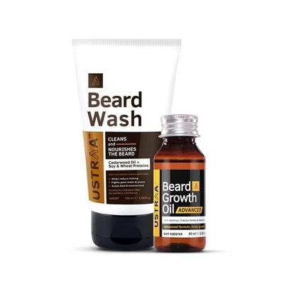 Sakal Büyüme Yağı Gelişmiş - 60ml - Düzensiz Sakal Sorunları İçin, Redensyl ve DHT Güçlendirici ve Sakal Yıkama Woody - 100 ml - SLS İçermeyen Sakal Yıkama