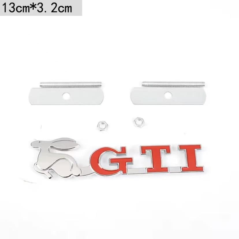 3D Metal GTI Logo Car Front Grille Emblem Badge Tire Valve For VW GTI Polo Golf MK6 7 Passat Tiguan Jetta Touareg Beetle TouranNB8