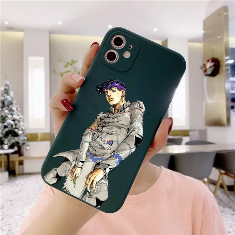 Cortoon JOJO'S BIZARRE pouzdro na telefon pro iPhone 14 11 12 13 Pro Max X XR XSMax 6 6S 7 8 Plus SE 2022 Měkký čtvercový barevný kryt telefonu