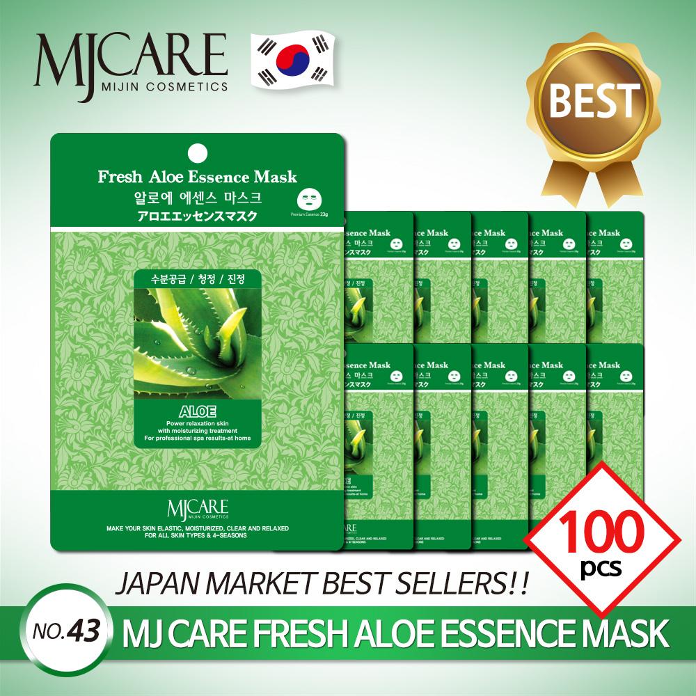 

MJCARE Essence Mask Aloe, 100 шт. x 23 г, увлажнение + чистота + успокоение 1 упаковка, 1 день
