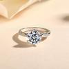 Sterling Silver S925 Moissanite Six-Prong Luxury Couple Ring