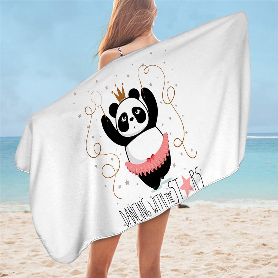 Panda Strandtuch Badezimmer Niedliches Cartoon-Tier Weiches Schnelltrocknendes Badetuch Kinder Teenager Erwachsene Geschenke Dusche Sommerdecke Handtuch