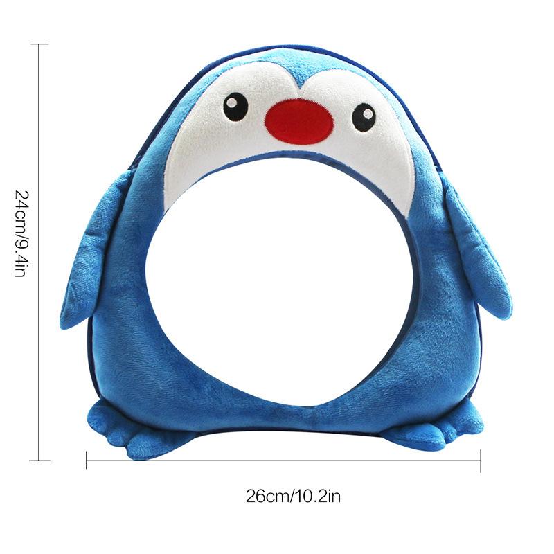 Car Baby Mirror Interior Rearview Kids Monitor Mirrors For Safety Rear Seat Headrest Baby Mirrors Cute Cartoon Animal Mirror