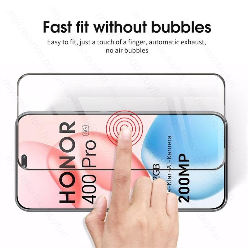 For Honor 400 Pro 5G Case 8 In 1 Tempered Glass Curved Screen Protector Honor400Pro Honor400 Pro Honar Honer 400Pro Camera Glass