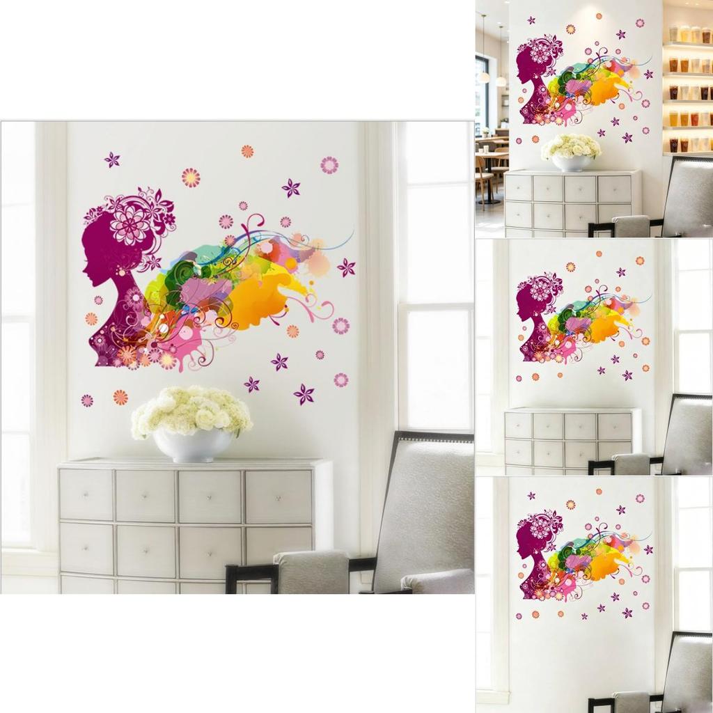 Girl Flower Pink Wall Decal For Home Interior Stylish And Sophisticated