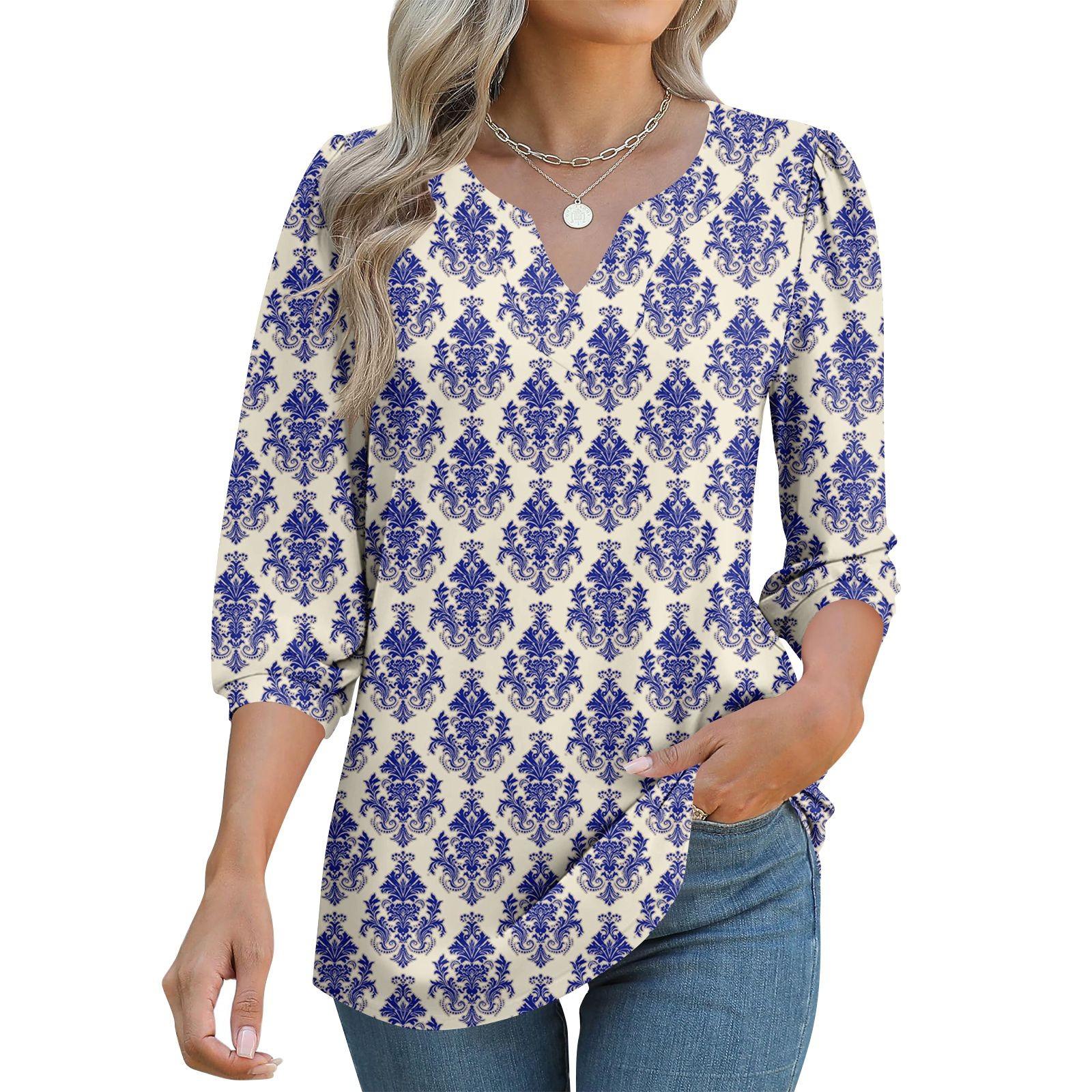

Women s 3/4 Sleeve Shirts Graphic Tees Shirts Casual Basic Tops Pullovers L