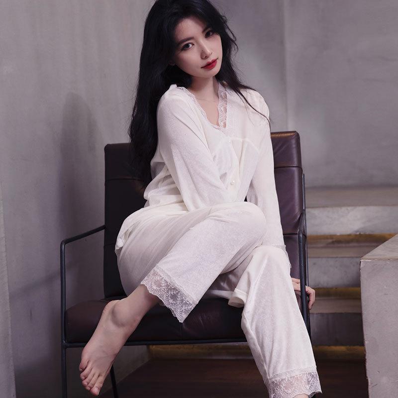 Women’s Pleuche Pajama Set Spring Fall Winter Long Sleeve Top and Pants Two Piece Loungewear