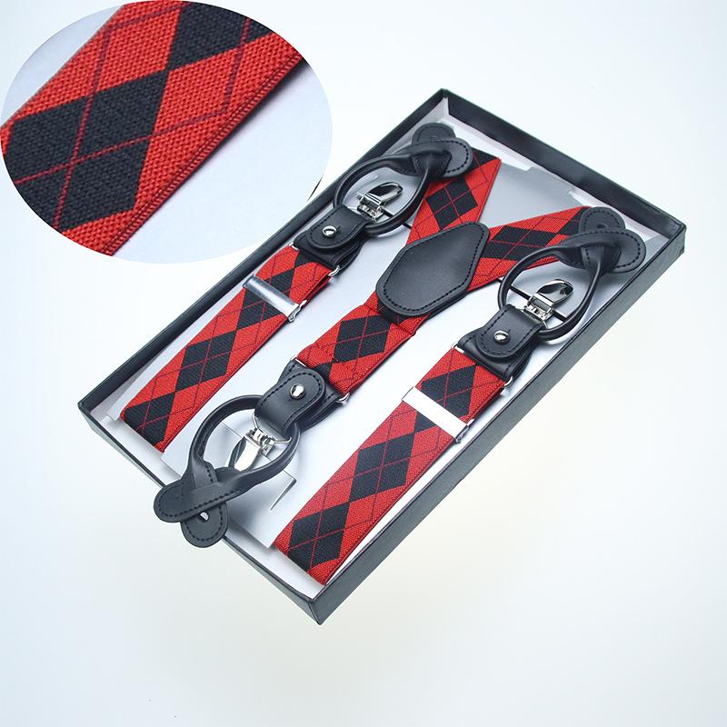 3.5Cm Men'S Adult Strap Men'S Trousers Suspender Suit Shirt Strap Clip Suspender Strap Fat Elastic Non-Slip