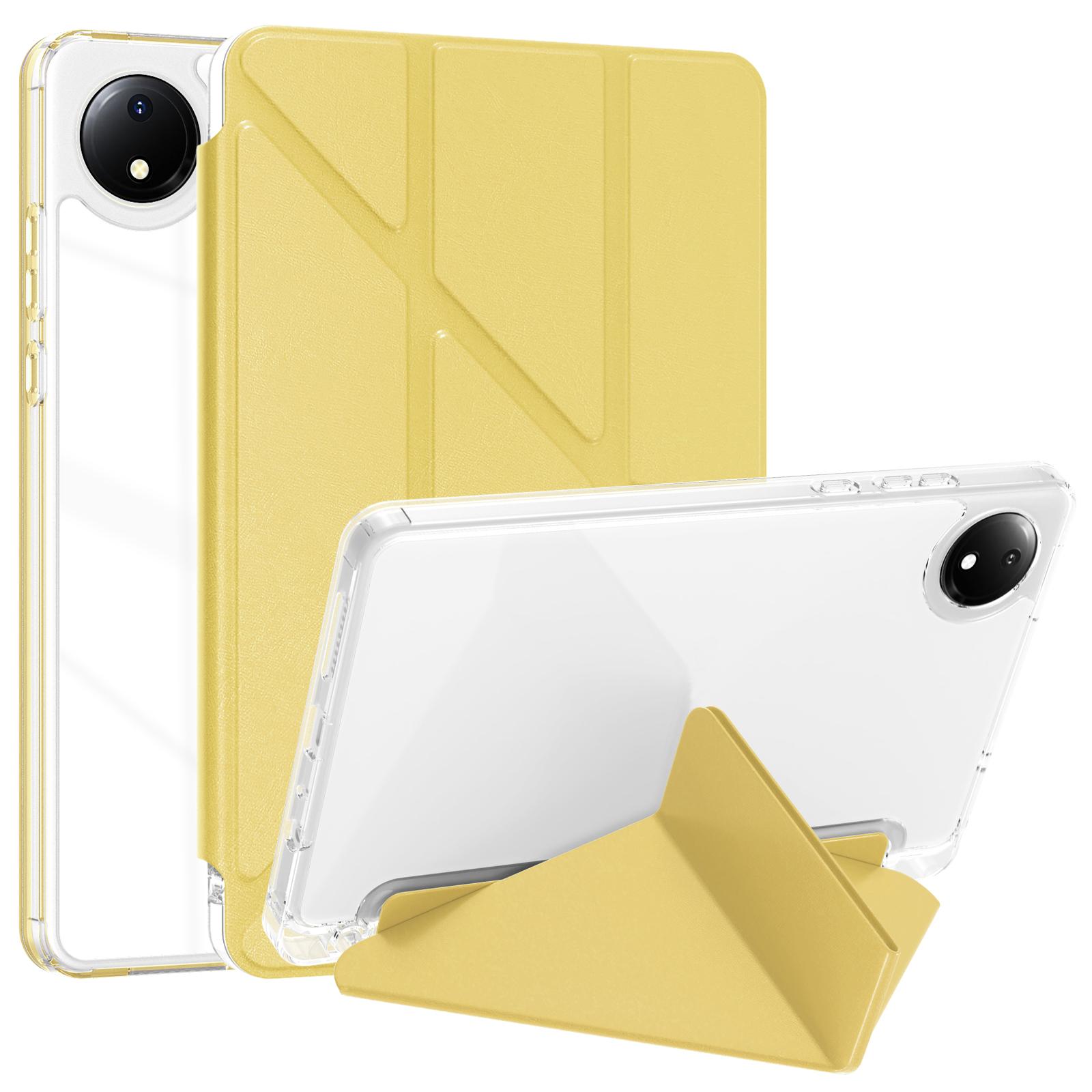 

Для Xiaomi Redmi Pad SE 4G 8,7 дюйма Чохол зі штучної шкіри Підставка-орігамі Прозора накладка для планшета Yellow