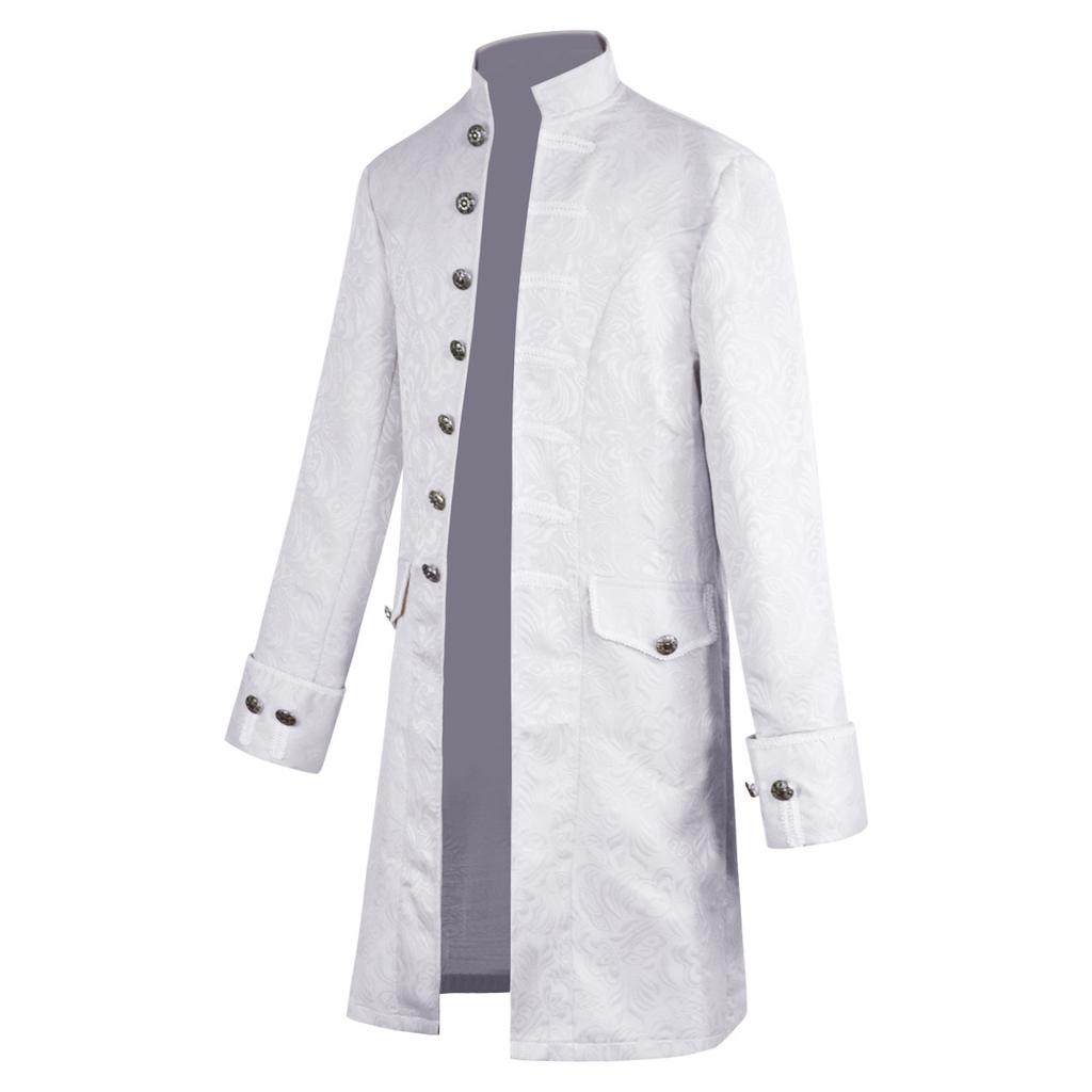 Halloween cos men's cos clothes medieval clothes men's jackets trench coat medium and long retro stand-up collar