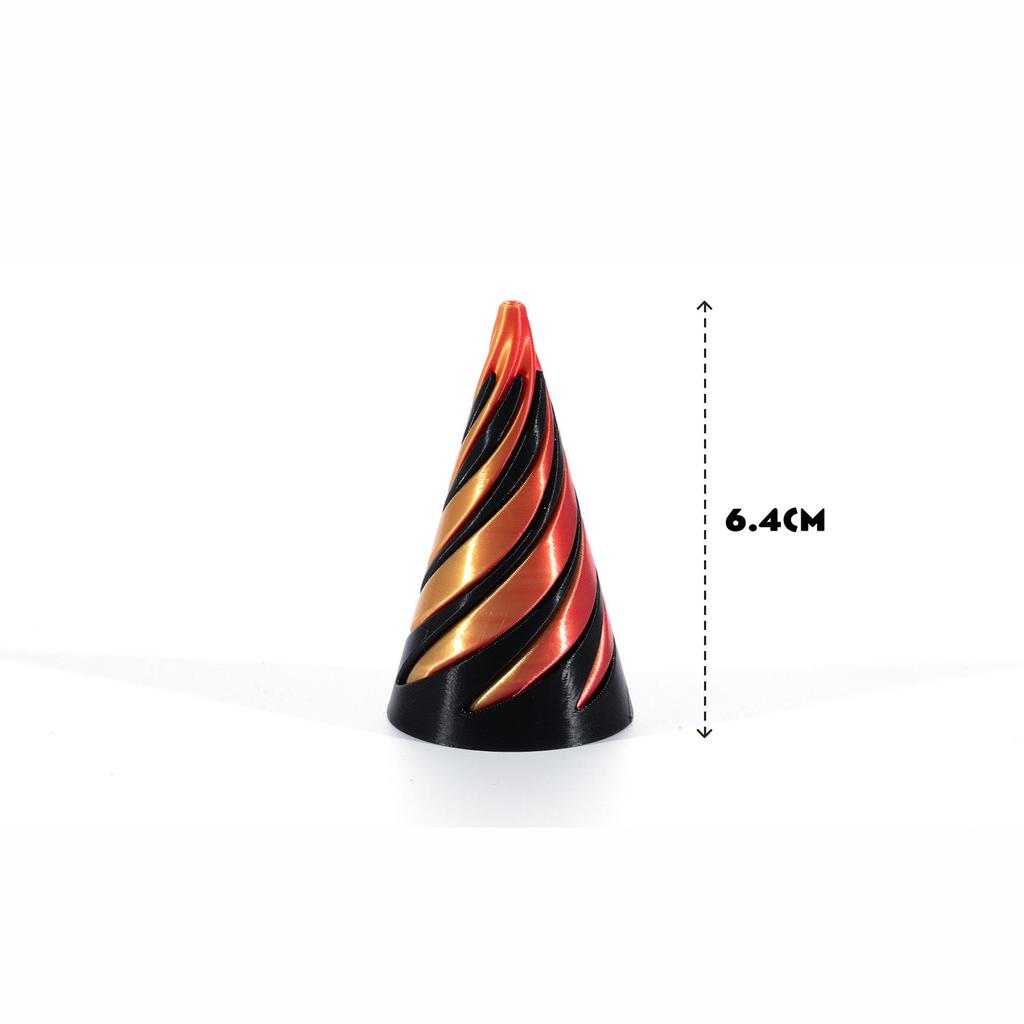 3D tištěná hračka se spirálovým kuželem Nemožný průchod pyramidou Socha průchod pyramidou Fidget Hračka Mini Vortex Thread Illusion