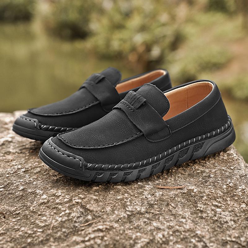 38-46 Handgefertigte Leder Herrenschuhe Lässige Spaltleder Schuhe Herren Slipper Komfortable Laufschuhe Fahrschuhe Mokassins Herren Flache Schuhe