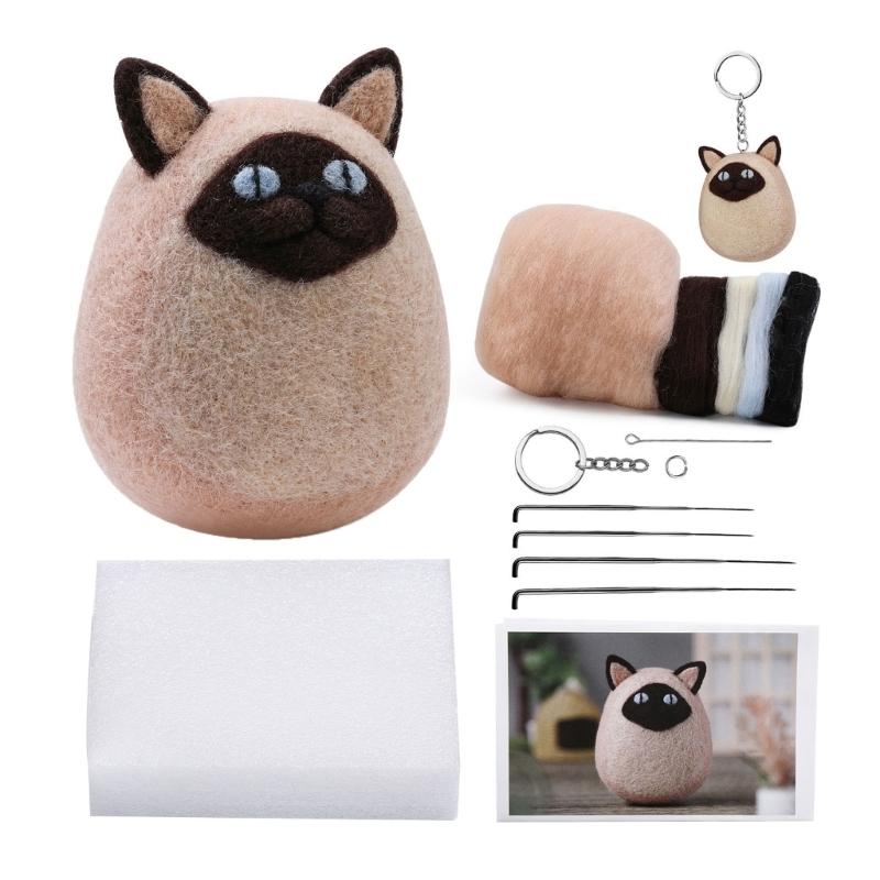 Wool Felt for Beginners DIY Needle Felting Kits Handmade Dolls Tool Art Crafts