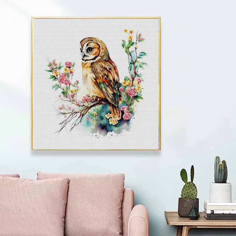New Arrival 5D DIY Full Circle Diamond Painting "Painted Owl" Embroidery Cross Stitch Home Decor Gift
