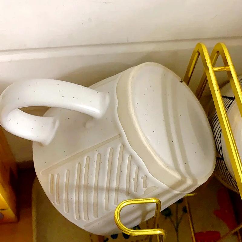 Hand-Brewed Coffee Cup With Spoon, High-Value Ceramic, Good-Looking Household Large-Diameter Water Cup With Minor Flaws