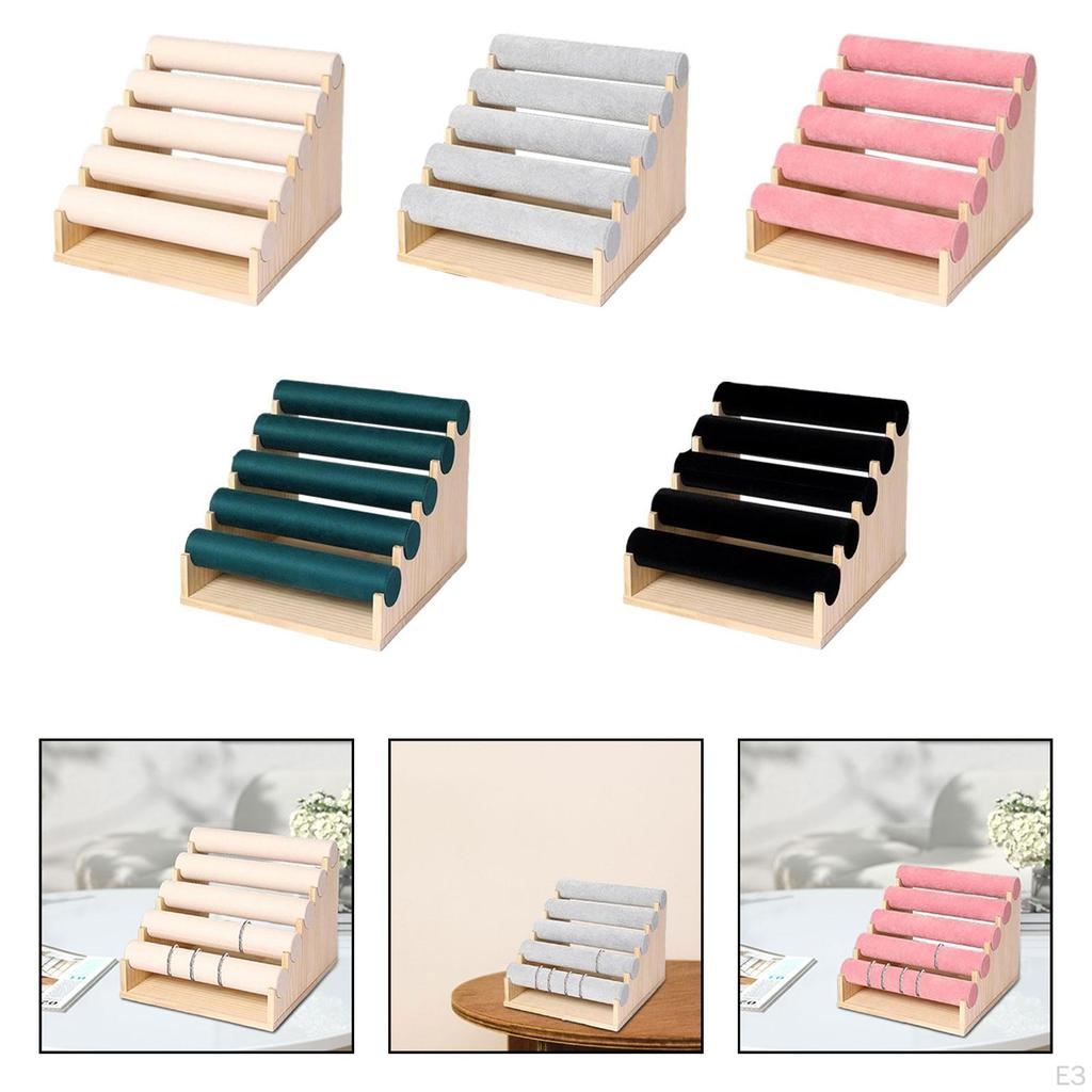 5 Tier Bracelet Display Stand for Countertop Use, Watch And Bangle Holder